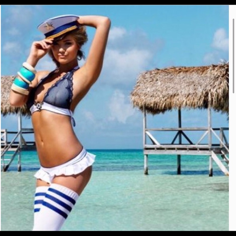 Beach Bunny nautical halter swimsuit